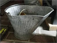 Galvanized Coal Bucket and Match Holder