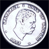 1883 Kingdom Of Hawaii Silver Quarter XF