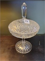 10.5" CRYSTAL COMPOTE W/LID