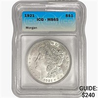 1921 Morgan Silver Dollar ICG MS65