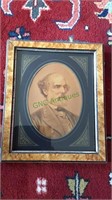Antique framed Robert E Lee, chromolithograph