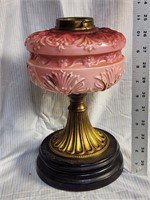 Pink Victorian oil lamp