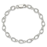 Sterling Silver- Fancy Link 5.5 MM Bracelet
