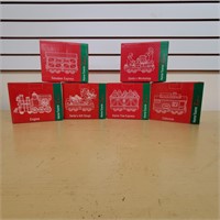 6 JC Penny Home Towne Express Christmas Train Cars