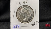 1958 Canadian 50 cent coin