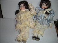 16 Inch Porcelain- China Dolls 2 Pcs 1 Lot