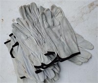 Lot #4 Large 11 Pair Leather Work Gloves Size L