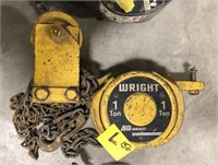 Wright 1 tin chain fall with trolley
