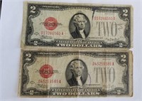 2 1928 Red Seal $2 Notes