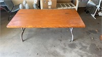 WOOD TOP TABLE WITH STEEL LEGS