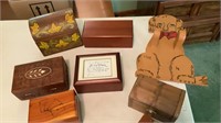 Wood jewelry boxes and dog necklace holder