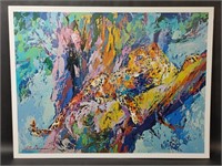 Leroy Nieman Leopard Multicolored Abstract Print