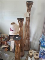 Three Bamboo Candle Stands