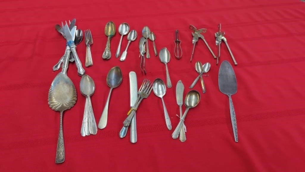 ANTIQUE SILVER PLATED FLATWARE