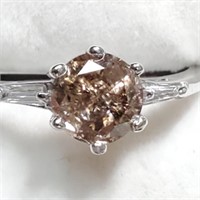 Certified 10K Diamond(1.4Ct,I3,C4-Brown) Baguette