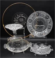 Group of Vintage Glass Serving Platters & More
