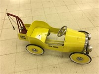 Yellow Tow Truck Metal Pedal Car