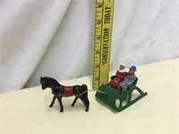 Barclay Manoil Lead Toy Christmas Horse and Sled