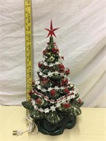 MCM 16" Tall Ceramic Christmas Tree blinking bulbs