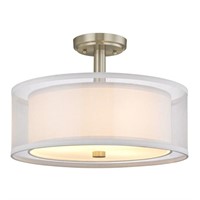 *NEW $100 DOUBLE ORGANZA 3 LIGHT CEILING LIGHT