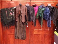 Five Victorian jackets, one with matching skirt
