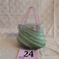 ART GLASS HANDBAG 10"