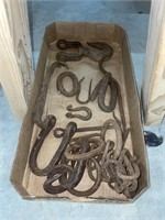 Antique hooks and chain parts