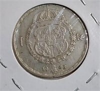 1948 Sweden Krona 40% Silver VF20