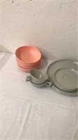 Pink and grey Malimac dishes