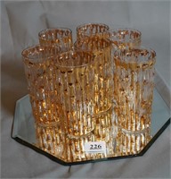 MCM Imperial Glass Bambu Gold Highball Glass Set