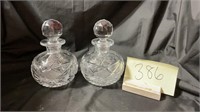 Hobstar pinwheel cut crystal decanters