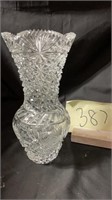 Cut crystal vase 8"