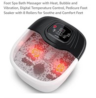 NEW Foot Spa Bath Massager w/ Heat & Red Light