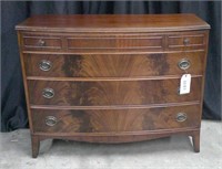 FLAMED MAHOGANY ANTIQUE ACCENT CHEST