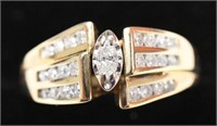 10K Yellow Gold Channel Set Diamond Ring