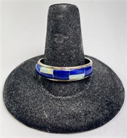 Sterling Native Lapis/Opal Ring 3 Grams Size 11.75