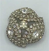 Vintage Fancy Cluster Dome Rhinestone 1” Brooch