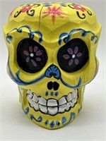 Dia de los Muertos Folk Art Skull - Yellow