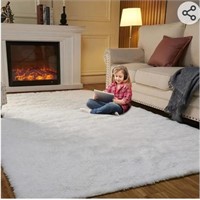 $107 White fluffy area rug 8x10