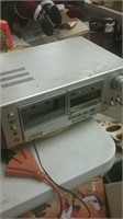 Sony stereo cassette deck plugged in and lights
