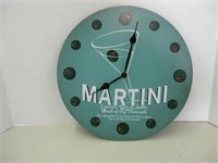 12" Painted Wood Martini Battery Powered Clock