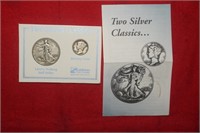 Silver 1942 Half Dollar & 1943 Mercury Dime