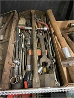 assorted tools including sockets ratchet wrenches