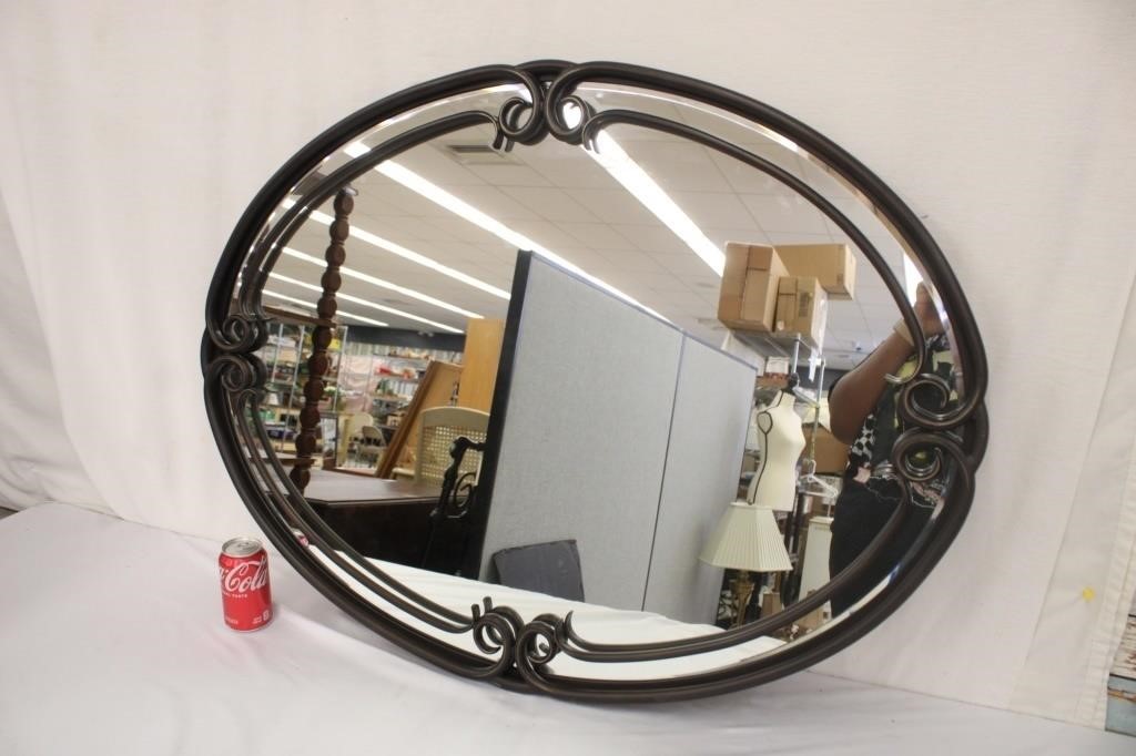 Heavy Oval Mirror w/ Frame ~ 42" x 30"