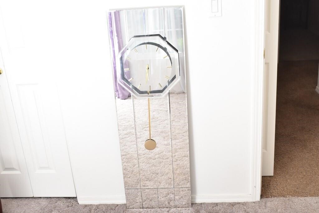 Mirror Wall Clock with Pendulum