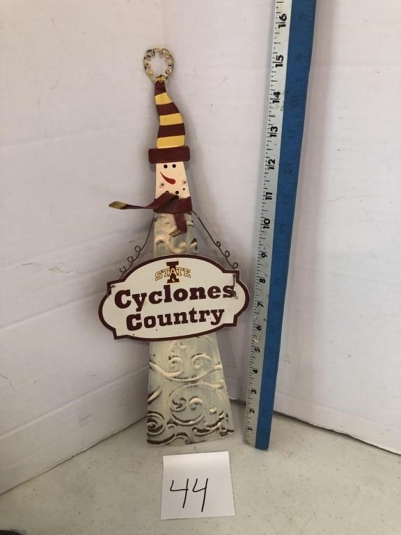 Iowa State metal Snowperson decor