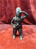 Cast iron Indian chief bank.