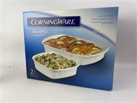 Corning Ware French White Two Piece Stoneware