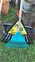 Yard tools, leaf rakes snow shovel only 3 items