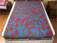 Handmade Quilt #44 Red/Blue/Green Crazy Pattern